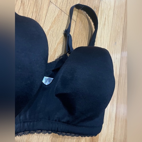 EUC A Pea In The Pod Nursing Maternity Black 36D Lace Trim Smooth T shirt Bra - Picture 5 of 14